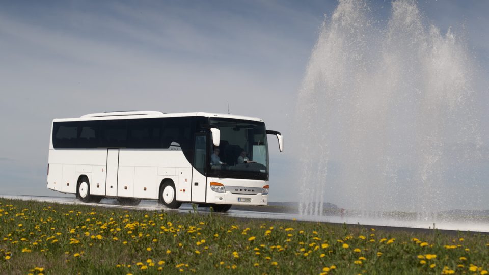 Setra autobusy na polygonu Most
