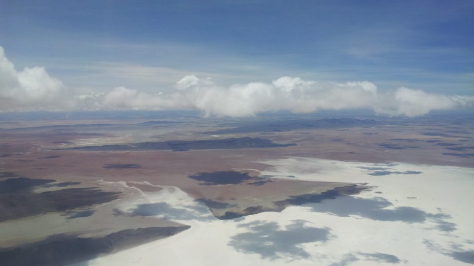 Bolivijské solné pláně ze vzduchu